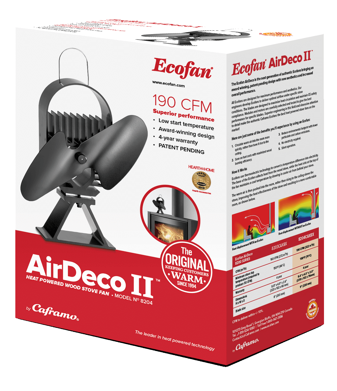 Kachelventilator: Ecofan Airdeco 2 Caframo - Afbeelding 4